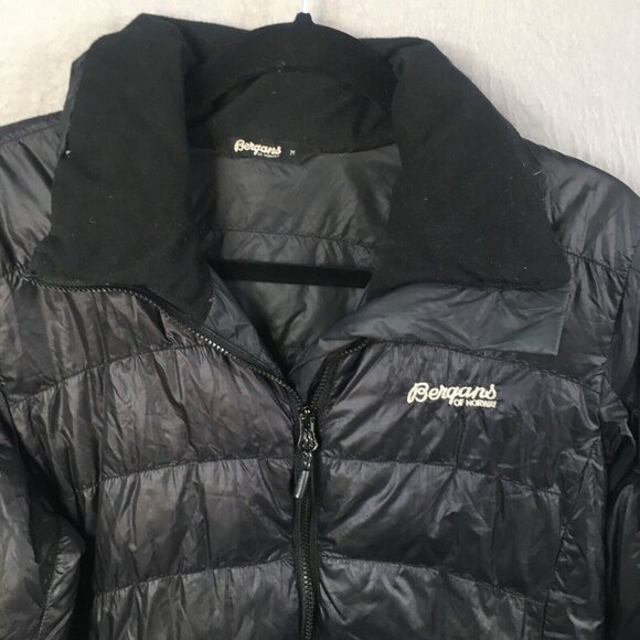 Bergans of Norway Puffer Jacket Womens Medium Black Down Light Coat Packable - Picture 5 of 16